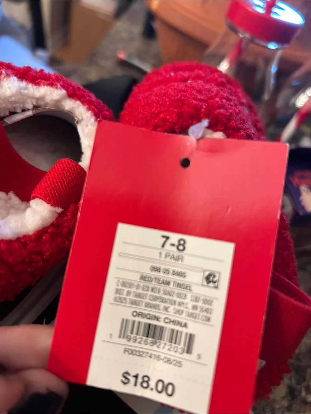 Toddler Cabin Crew Scuff Slippers - Wondershop™ Red Size 7T-8T New